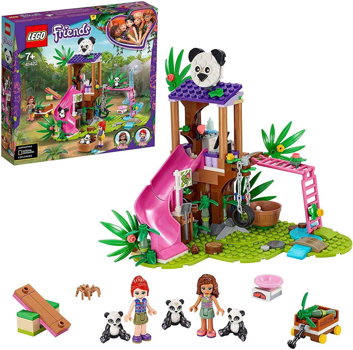 Lego friends casuta din copac in jungla a ursilor panda 41422