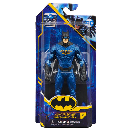 Figurina batman 15cm cu costum blue metal tech