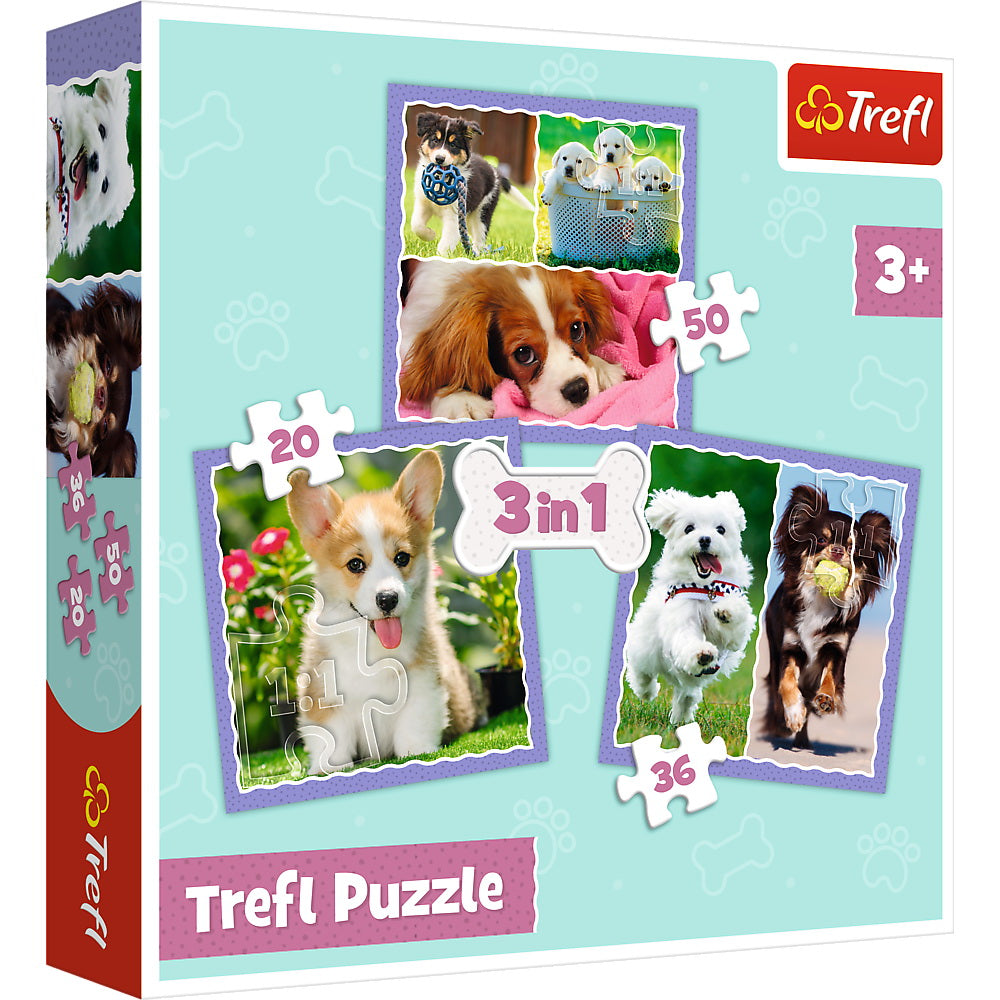 Puzzle trefl 3in1 catelusii adorabili