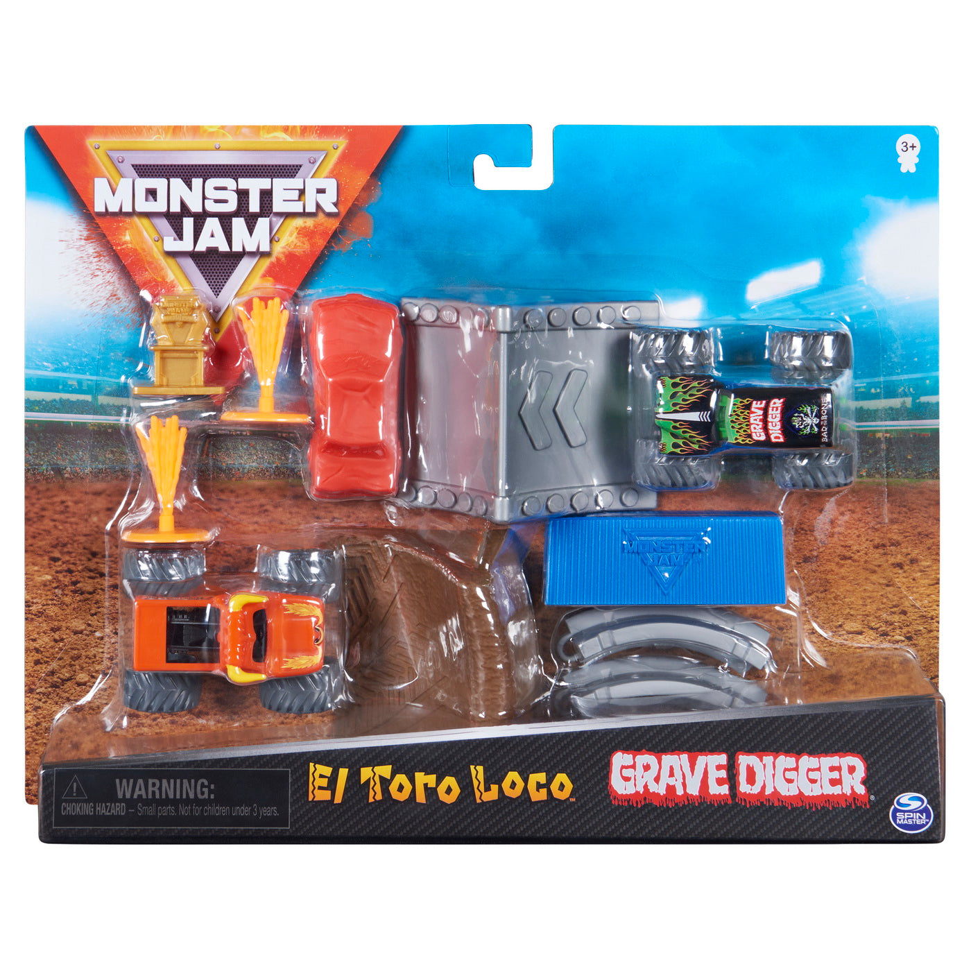 Monster jam set de joaca el toro loco si groparul