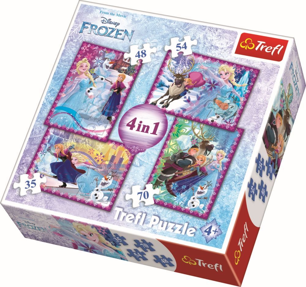 Puzzle trefl 4in1 frozen iarna este magica