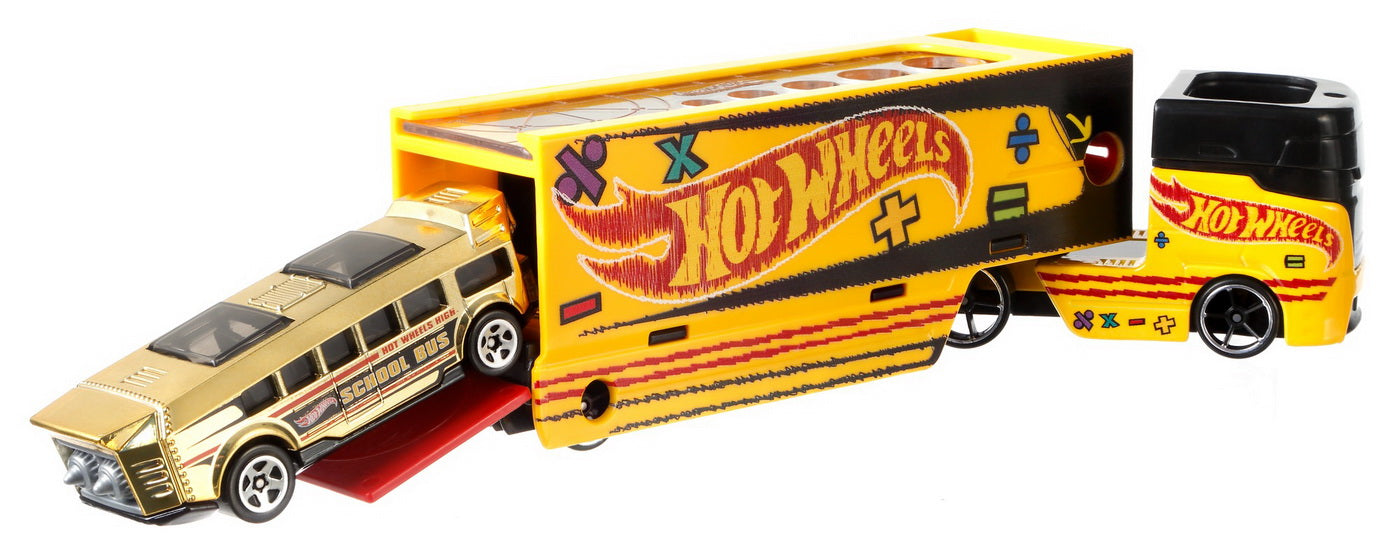 Set camion si masina sport hot wheels pencil pusher