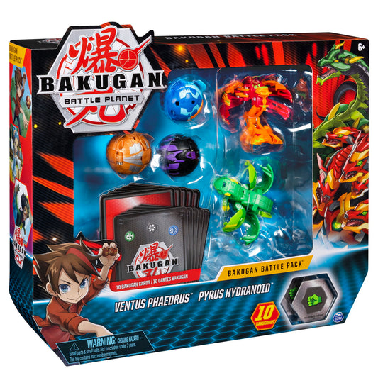 Bakugan set de lupta cu 5 bile ventus phaedrus si pyrus hydranoid