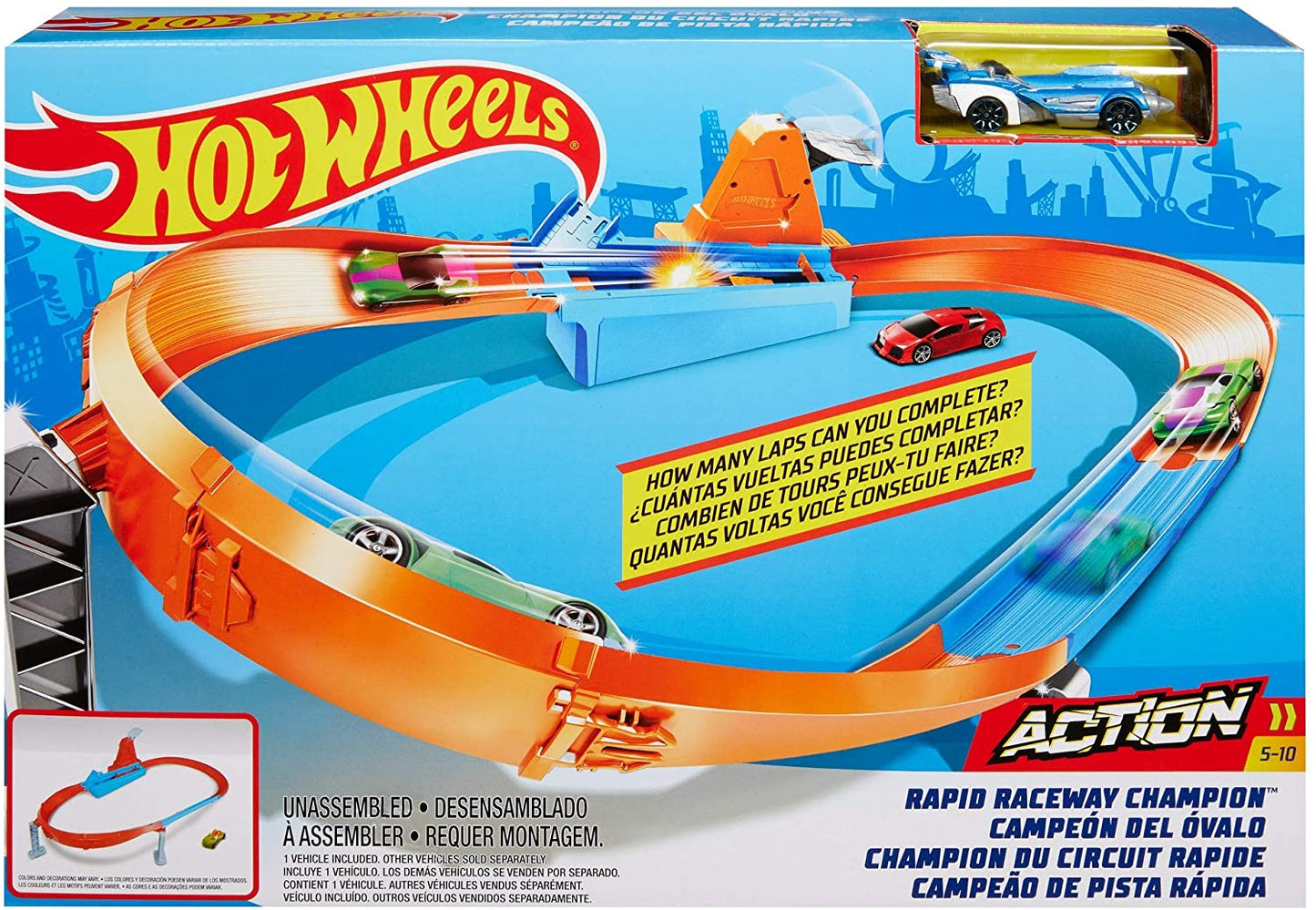 Hot wheels circuit rapid cu lansator si masinuta exclusiva