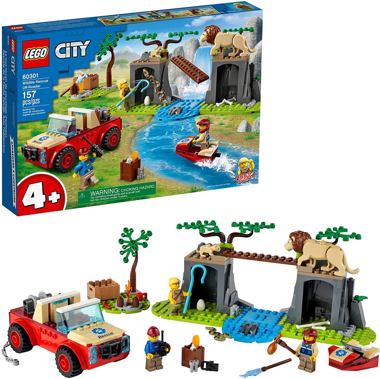 Lego city masina de teren pentru salvarea animalelor salbatice 60301