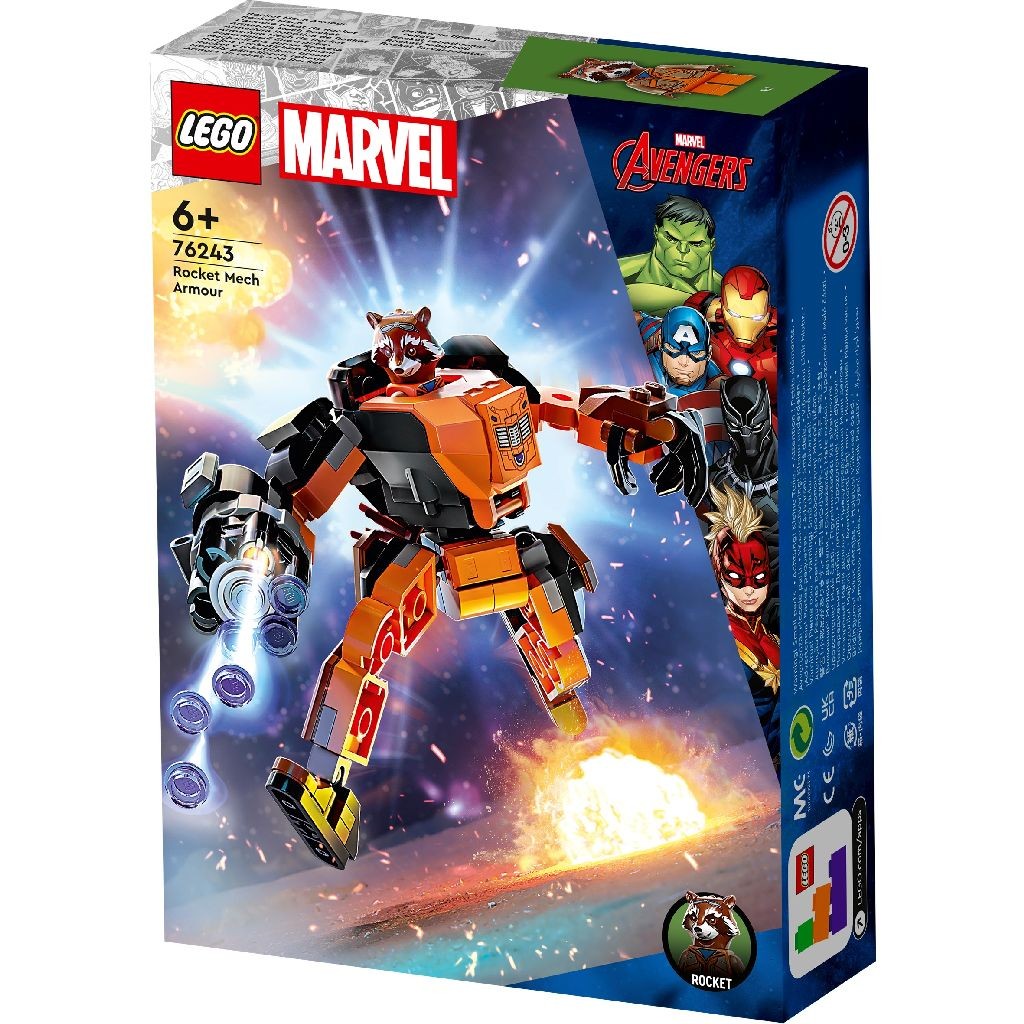 Lego super heroes armura de robot a lui rocket 76243