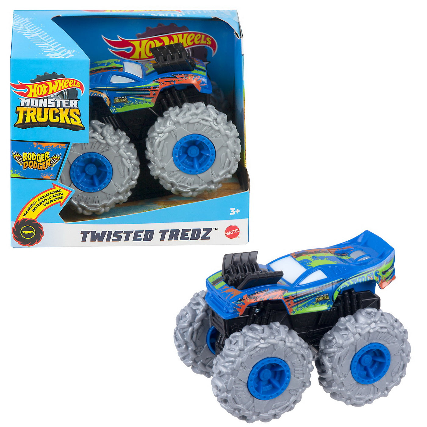 Hot wheels monster truck masinuta twister tredz roger dodger scara 1:43