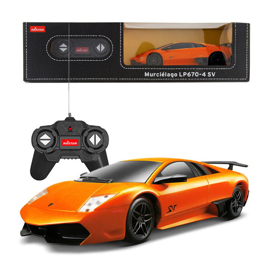 Masina cu telecomanda lamborghini murcielago lp670 portocaliu cu scara 1 la 24