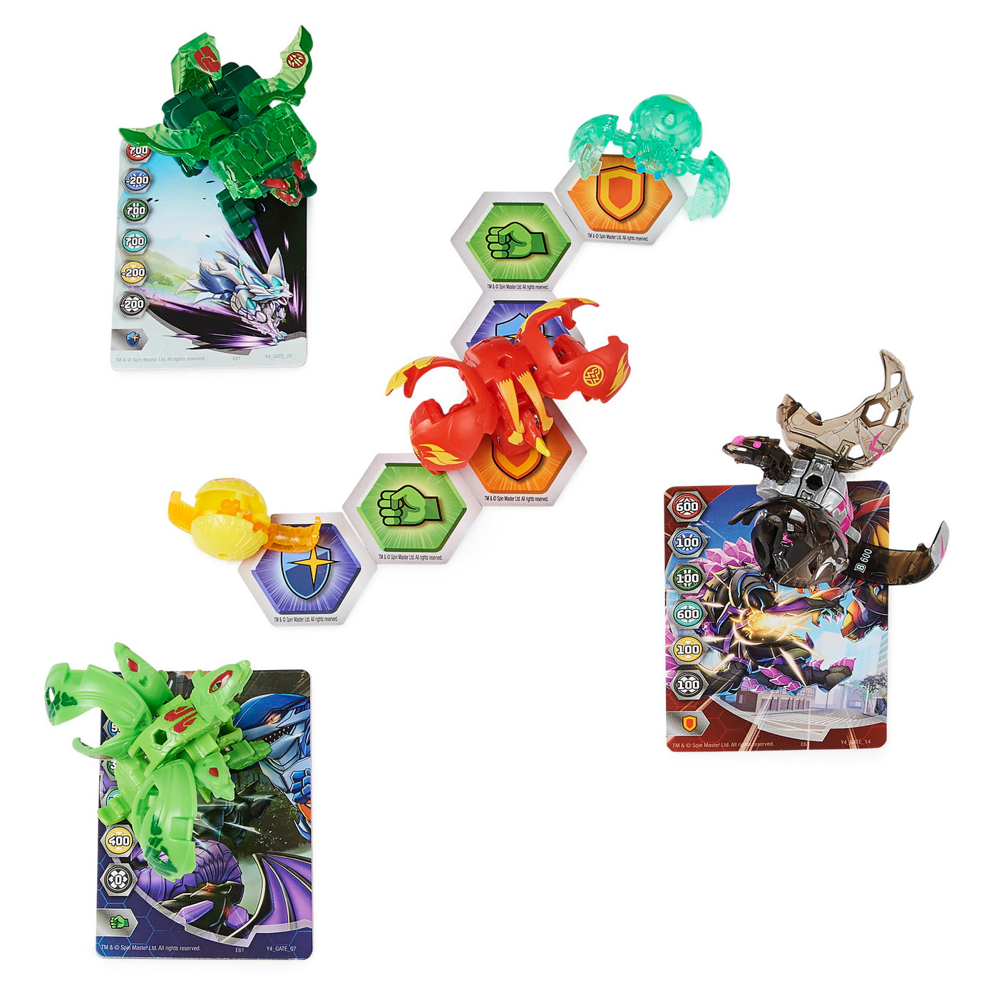 Bakugan s4 pachet starter 4 piese dragonoid, arcleon, sectanoid si nillious