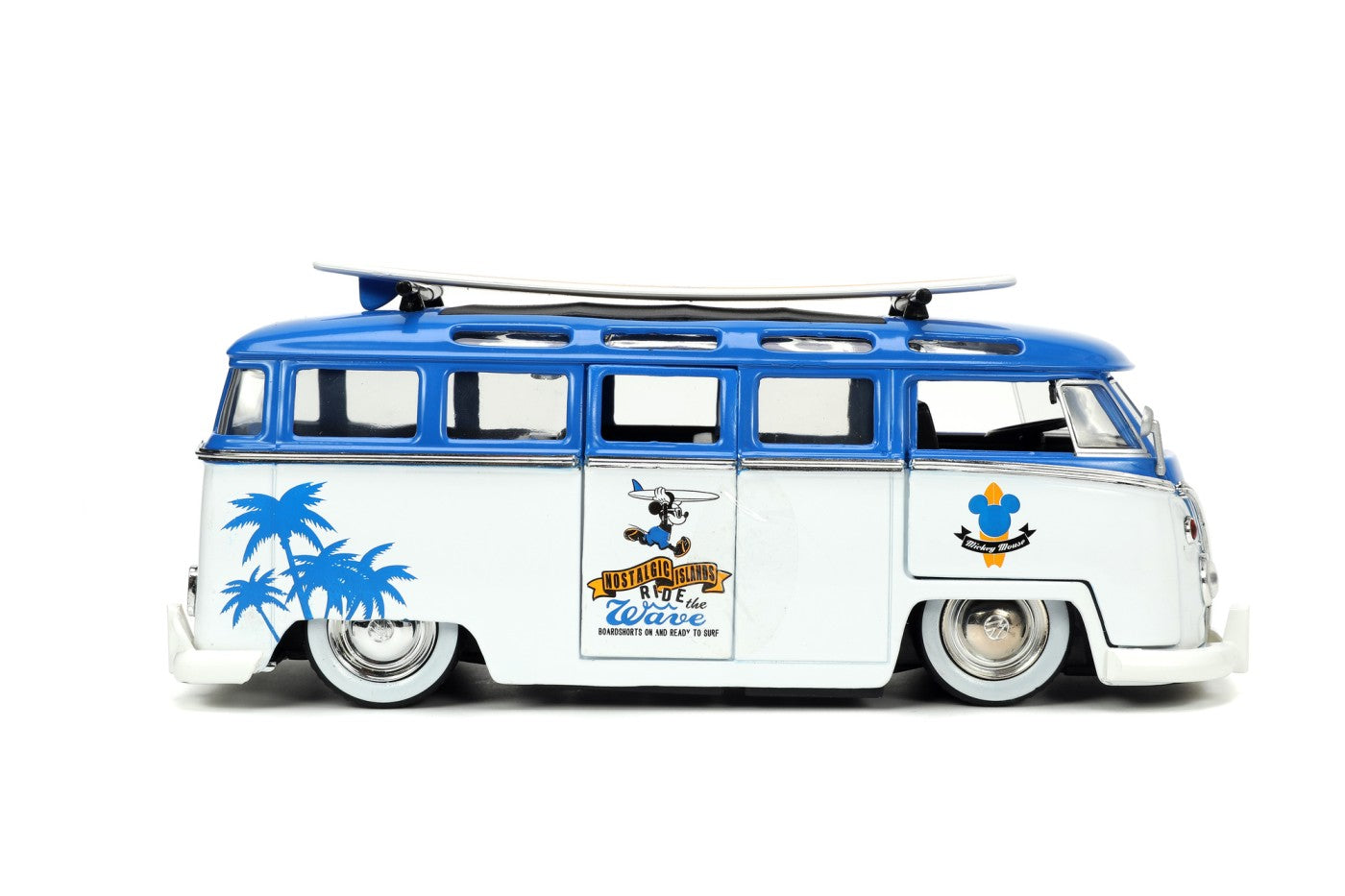 Jada masina din metal volkswagen t1 bus scara 1 la 24 si figurina mickey mouse