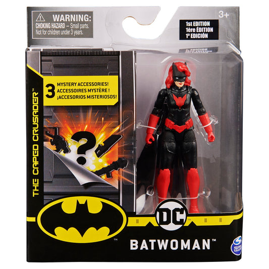 Figurina batwoman flexibila 10cm cu 3 cate accesorii