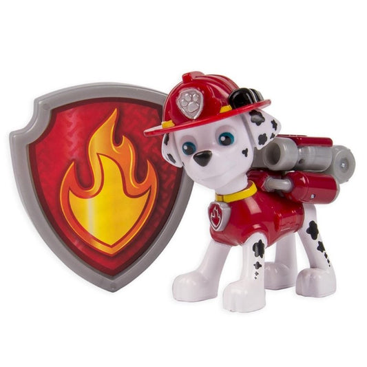 Figurina si insigna paw patrol marshall pompier 6.3 cm