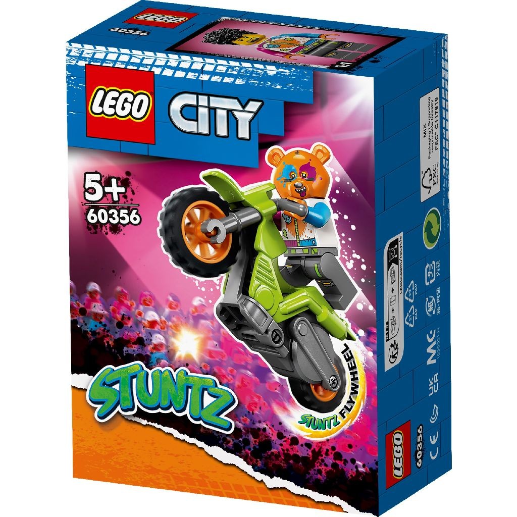 Lego city stuntz motocicleta de cascadorie cu urs 60356