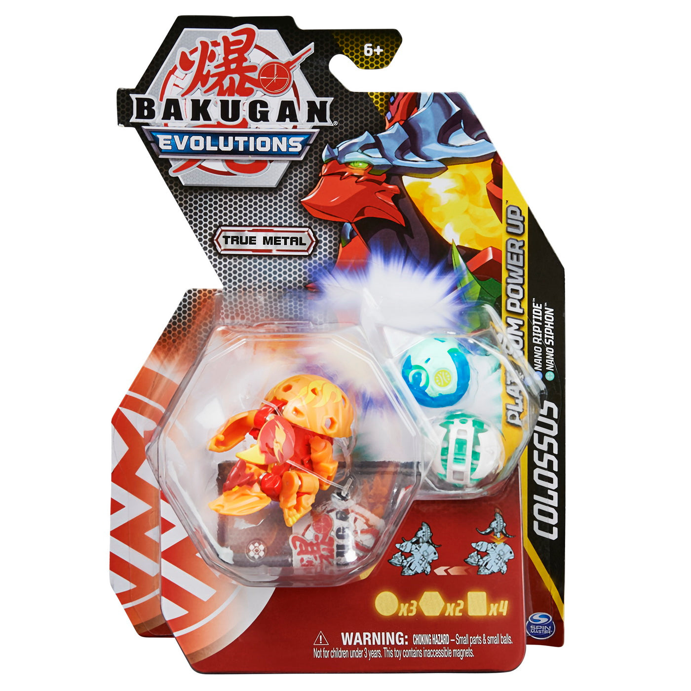 Bakugan platinum powerup s4 colossus, nano riptide si nano siphon