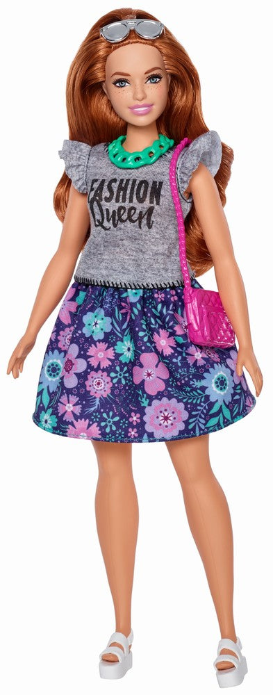 Papusa barbie fashionista roscata cu haine de schimb