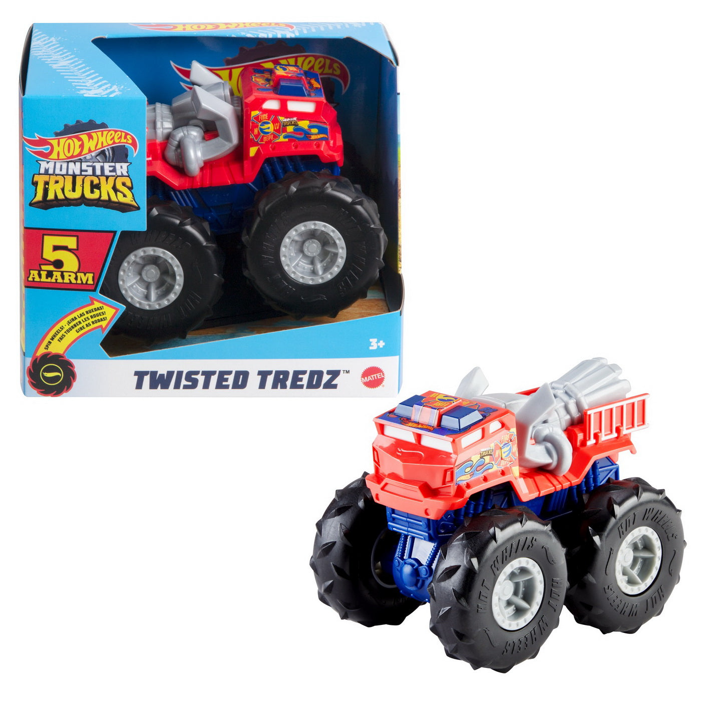 Hot wheels monster truck masinuta twister tredz 5 alarm scara 1:43