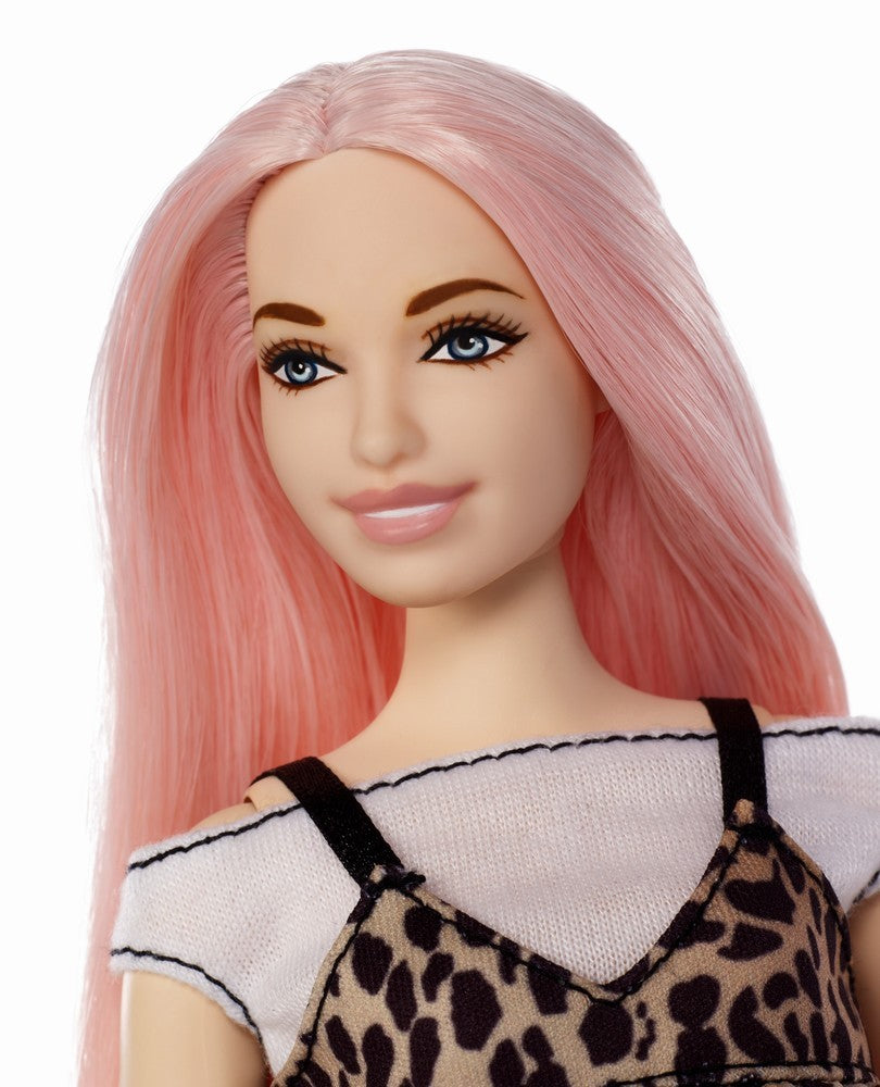 Papusa barbie fashionista cu parul roz