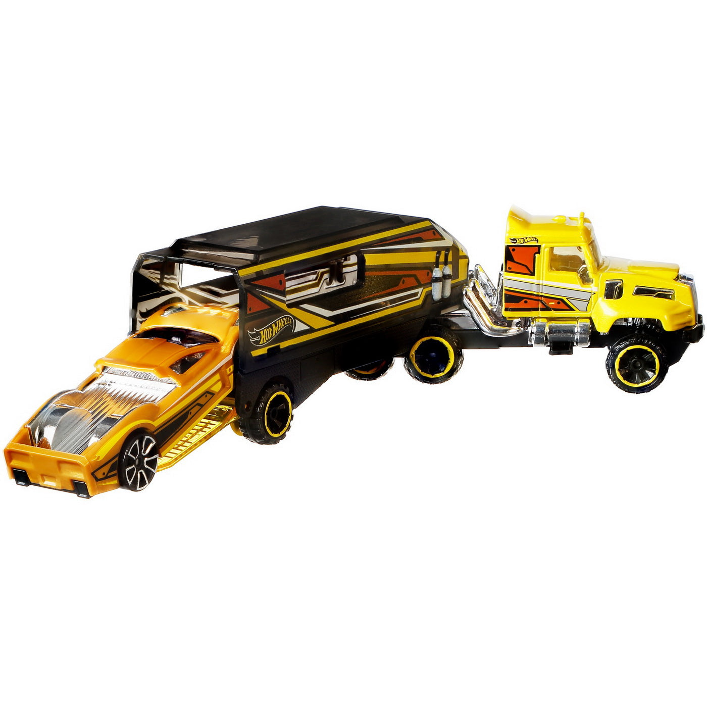 Set camion si masina sport hot wheels desert force