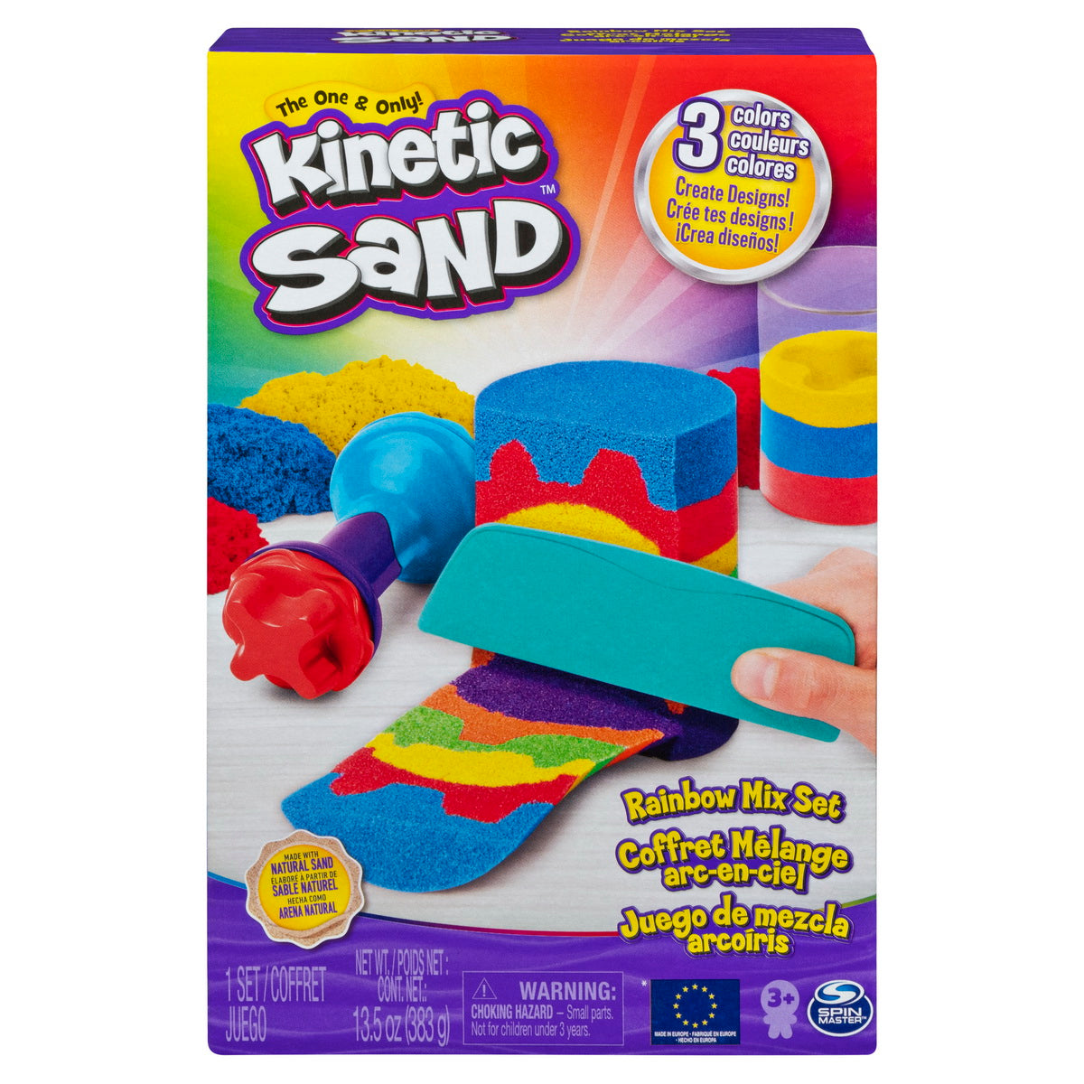 Kinetic sand set unelte de curcubeu cu accesorii