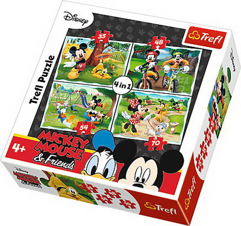 Puzzle trefl 4in1 in parc cu mickey