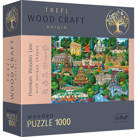 Puzzle trefl din lemn 1000 piese obiective turistice faimoase din franta