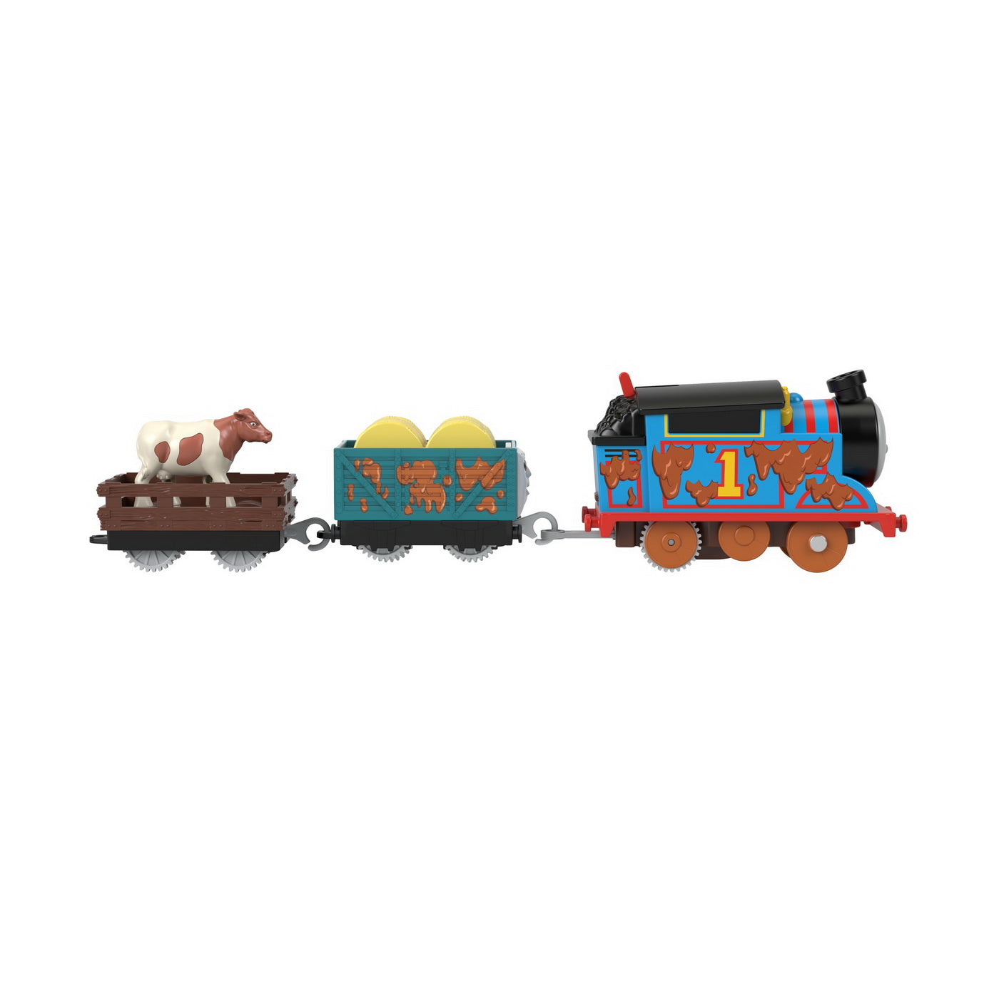 Thomas locomotiva motorizata thomas cu 2 vagoane