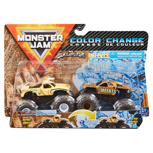 Monster jam set 2 masinute bulldozer si the meents color change