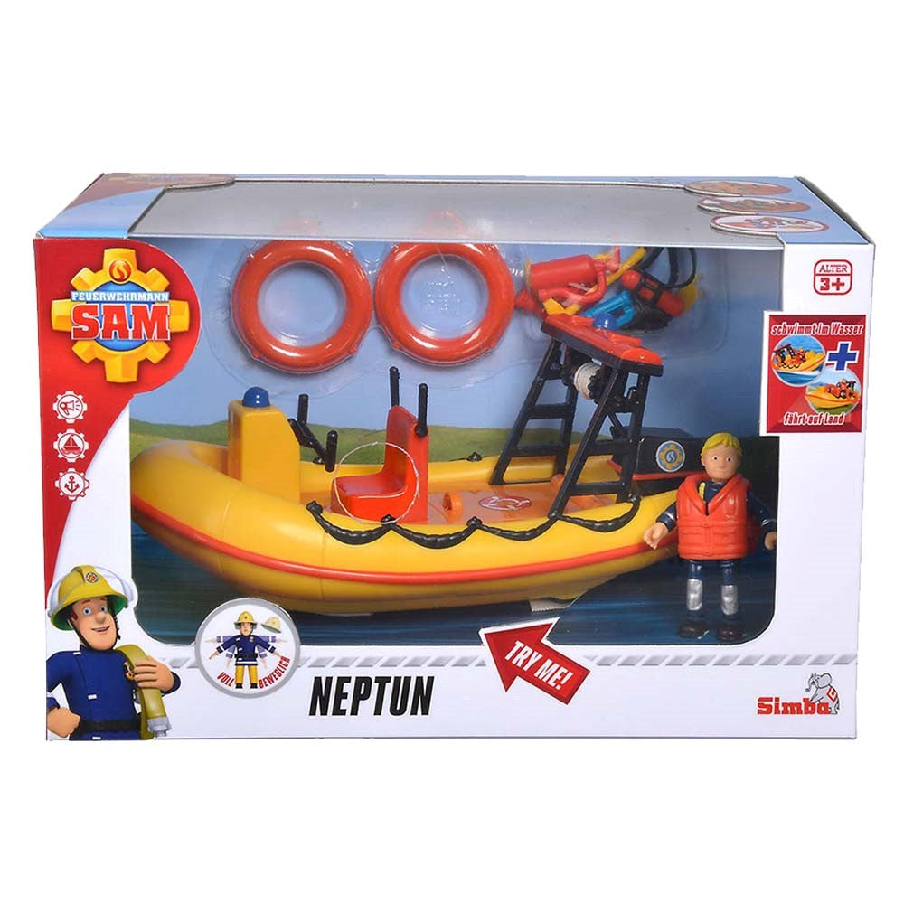 Pompierul sam barca neptun cu figurina si accesorii