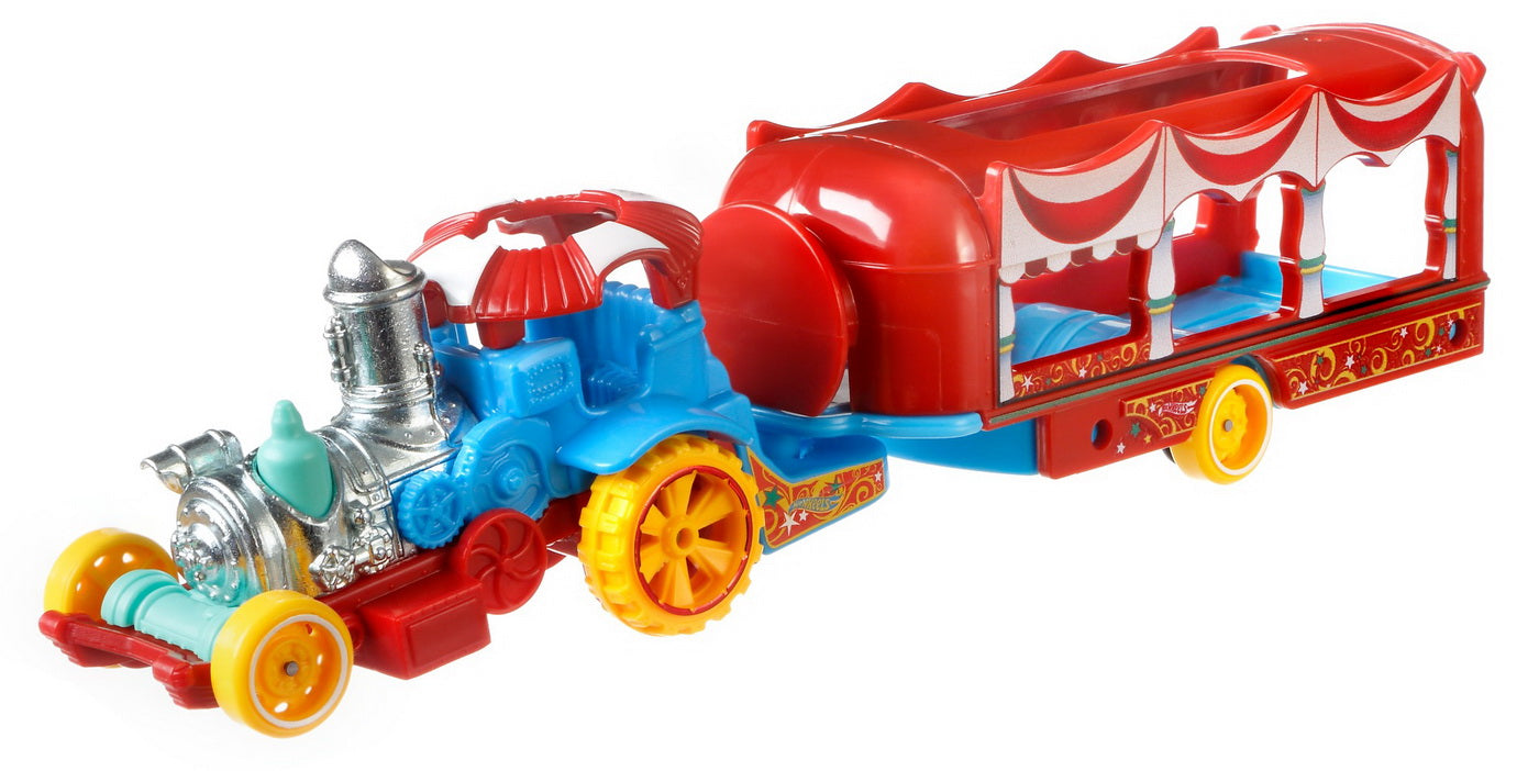 Set camion si masina sport hot wheels carnival steamer