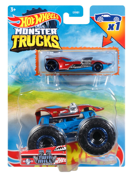 Hot wheels monster truck si masinuta metalica twin mill