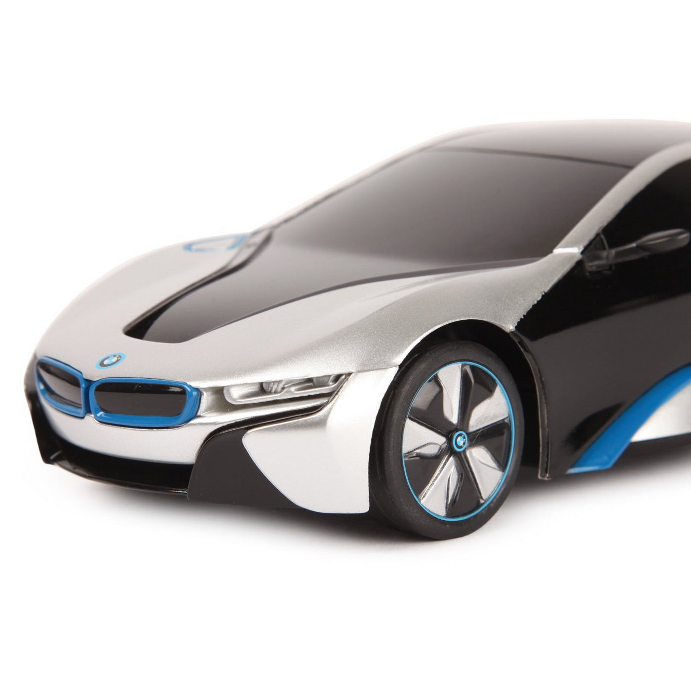 Masina cu telecomanda bmw i8 argintie scara 1 la 24