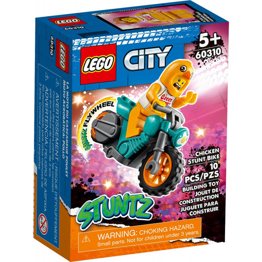 Lego city motocicleta de cascadorii cu gaina 60310