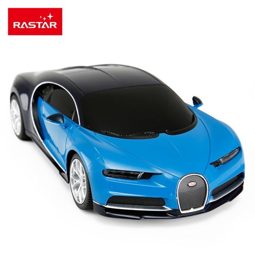 Masina cu telecomanda bugatti chiron albastru cu scara 1 la 24