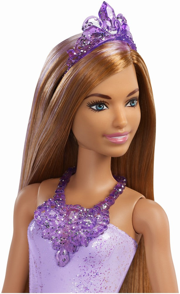 Papusa barbie dreamtopia printese cu colier mov