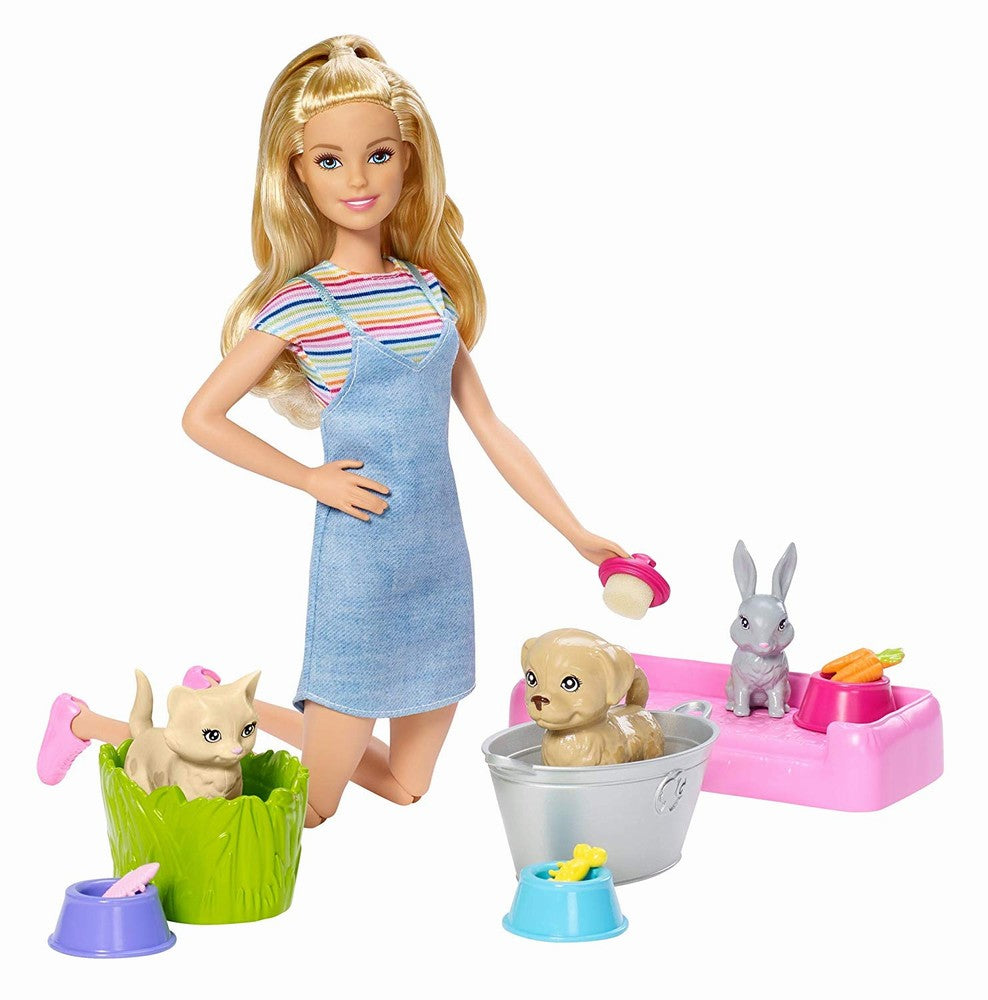 Barbie family set de joaca papusa cu animalutele