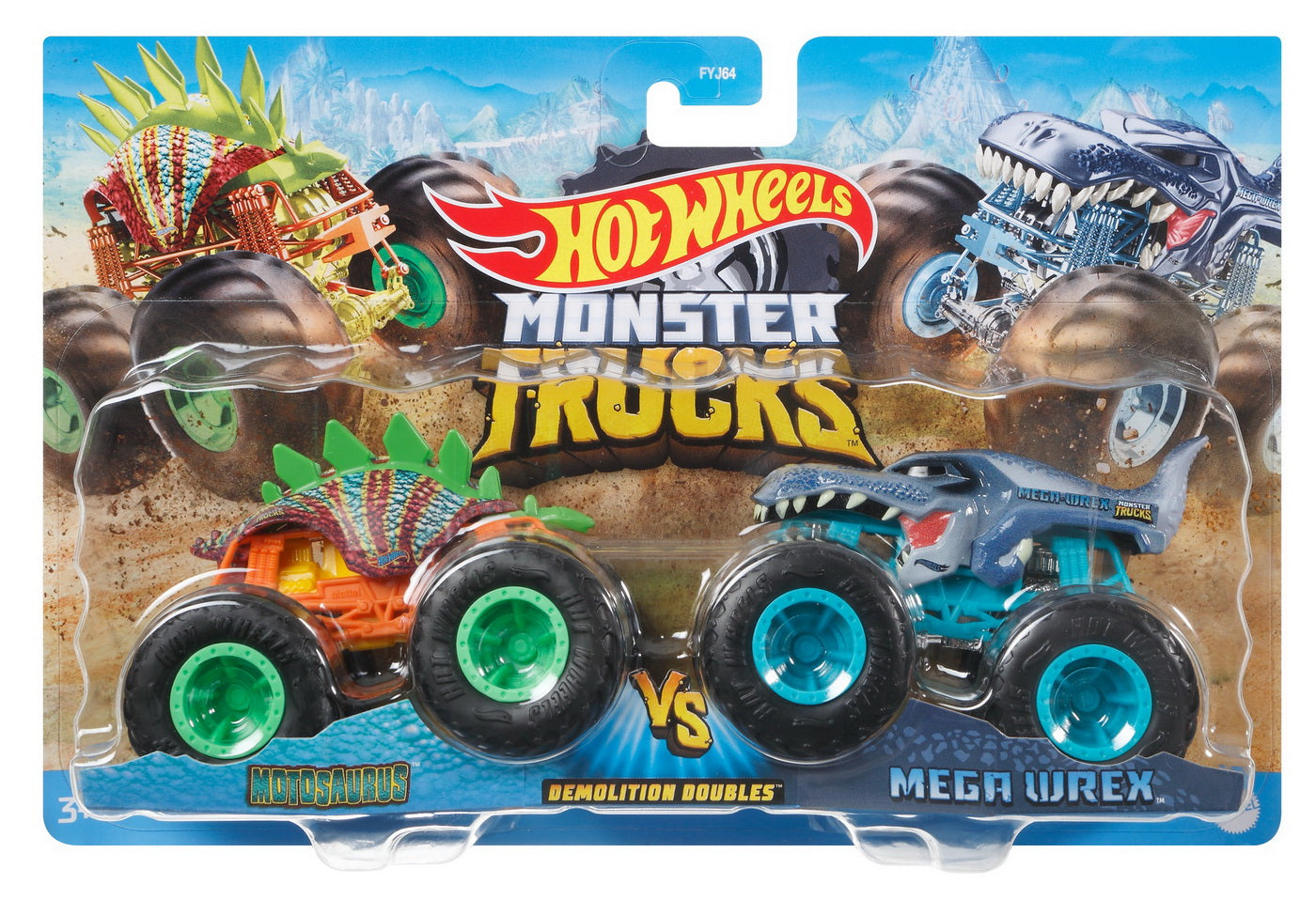 Monster truck set 2 masini scara 1 la 64 motosaurus si mega wrex