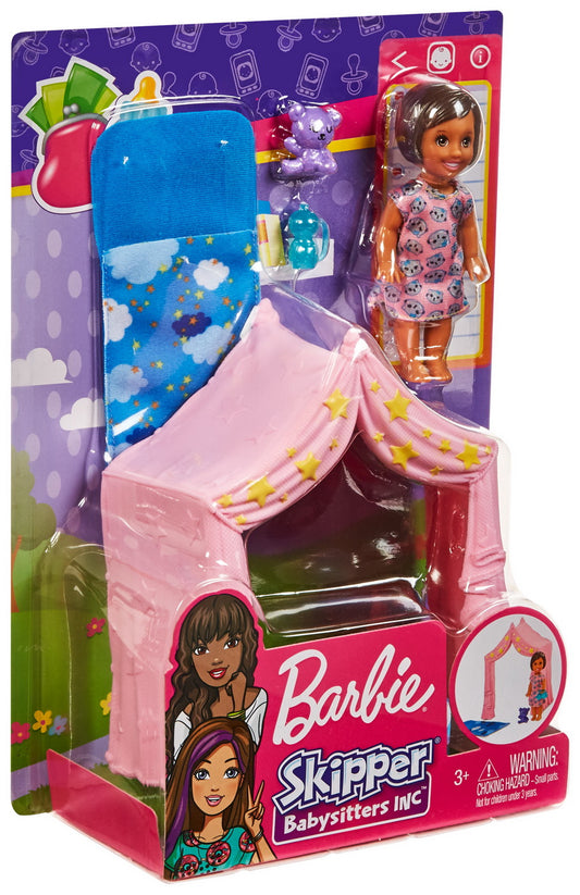 Set barbie skipper babysitters petrecere in pijamale cu papusa fetita