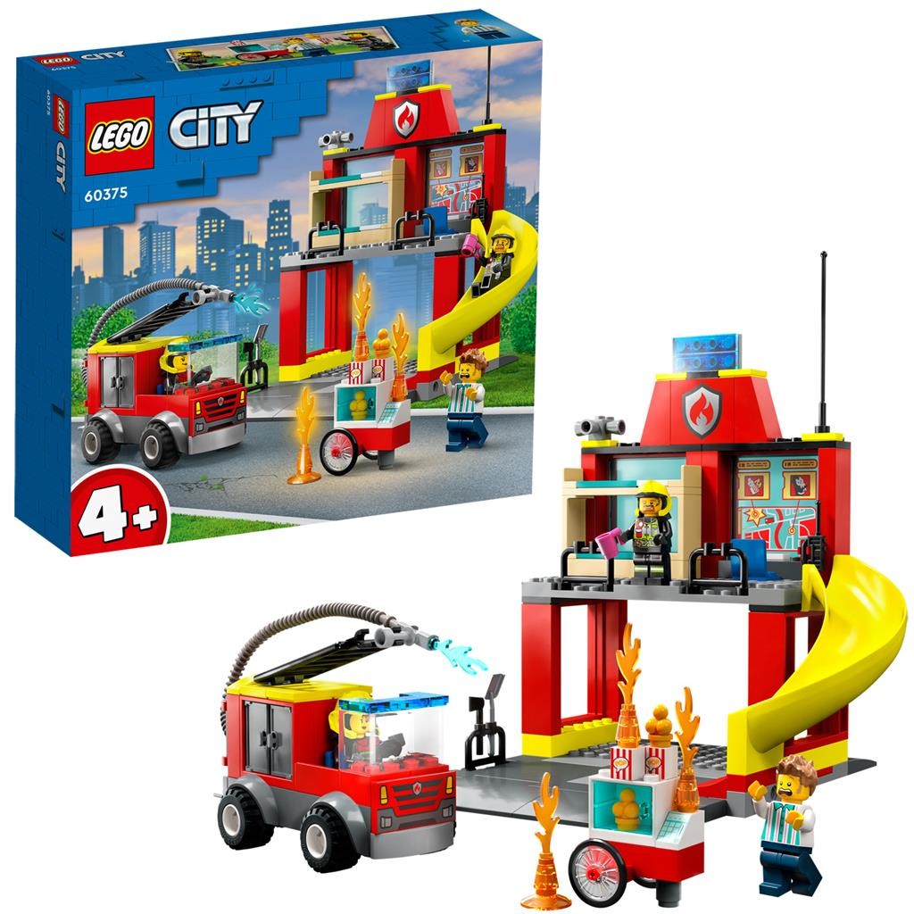 Lego city statia si masina de pompieri 60375