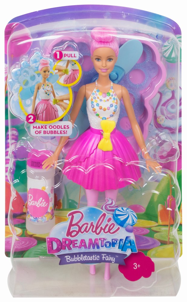 Papusa barbie zana balonase de sapun cu parul roz