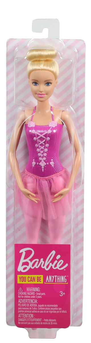 Papusa barbie balerina blonda cu costum roz