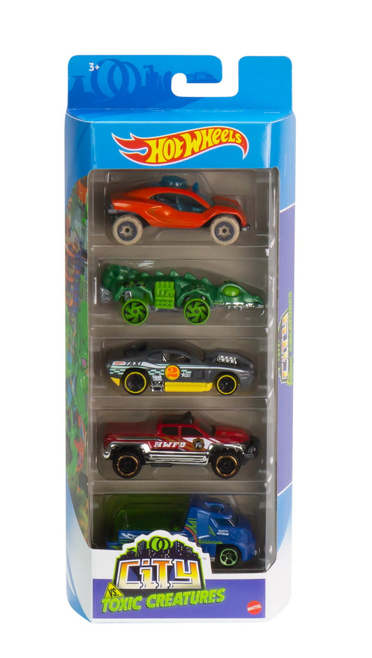 Set 5 masini hot wheels city vs. toxic creatures