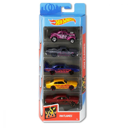 Set 5 masini hot wheels design cu flacari