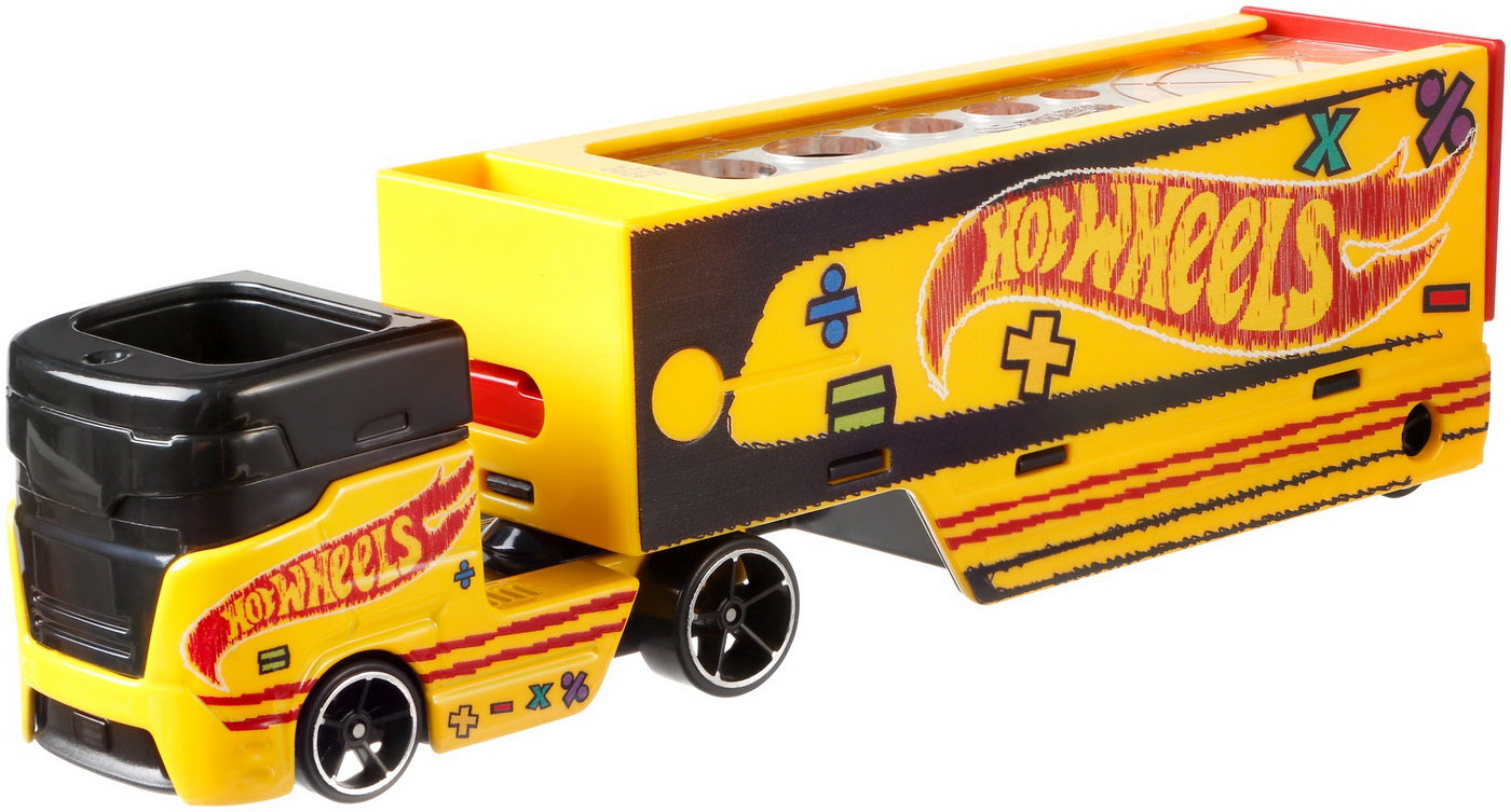 Set camion si masina sport hot wheels pencil pusher