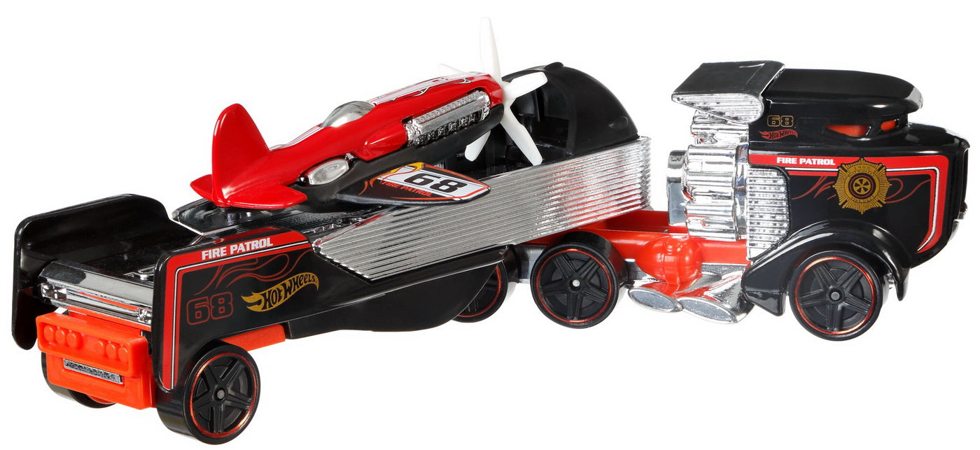 Set camion si masina sport hot wheels sky show rig