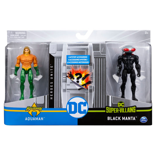 Set 2 figurine flexibile aquaman si black manta cu 6 accesorii