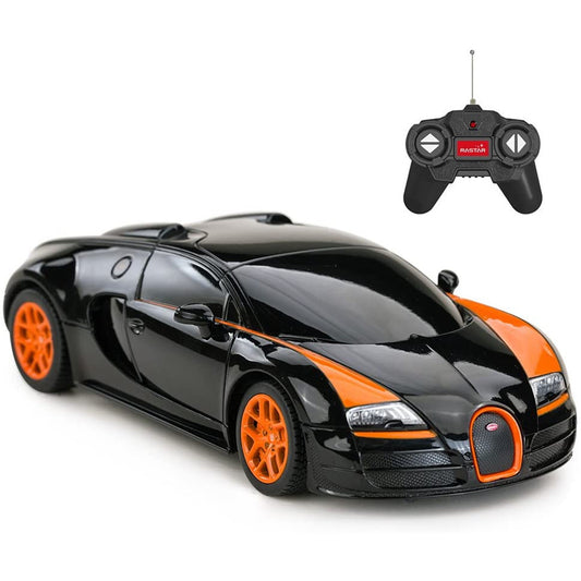 Masina cu telecomanda bugatti grand sport vitesse negru cu scara 1 la 18