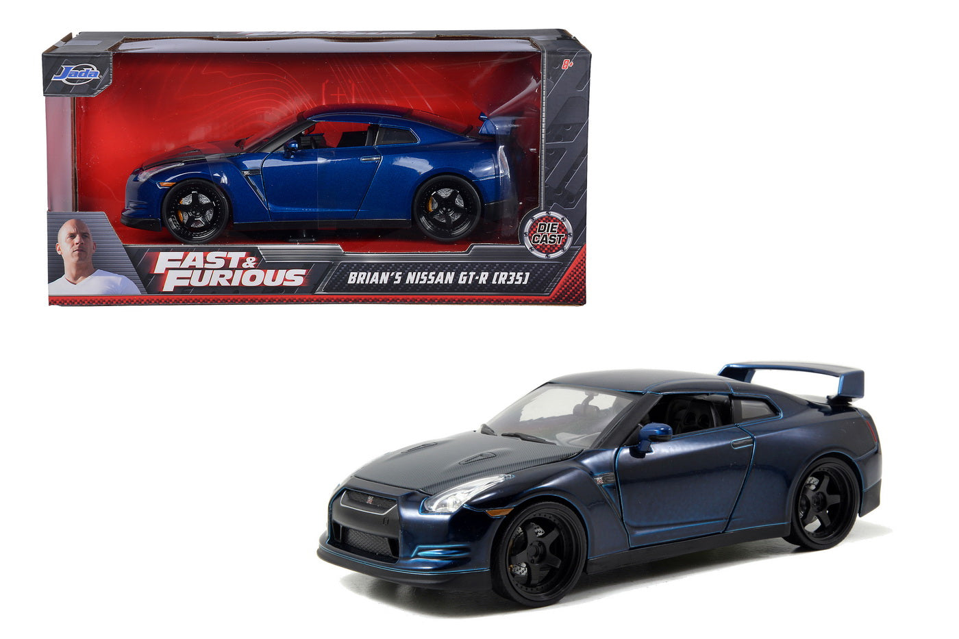 Masinuta metalica fast and furious 2009 nissan gt-r scara 1 la 24