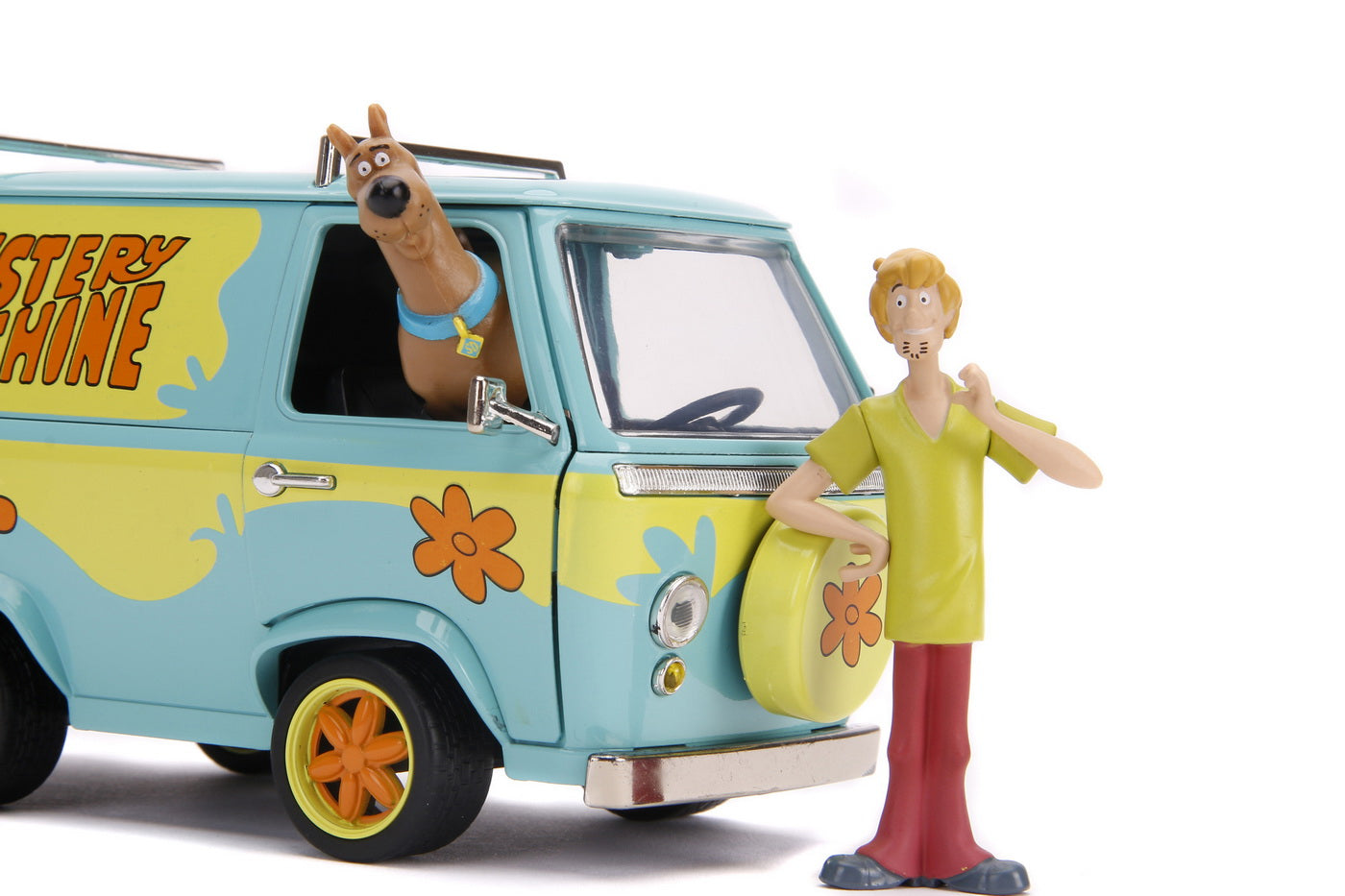 Scooby doo mystery van set format din dubita metalica scara 1:24 si 2 figurine scooby doo si shaggy