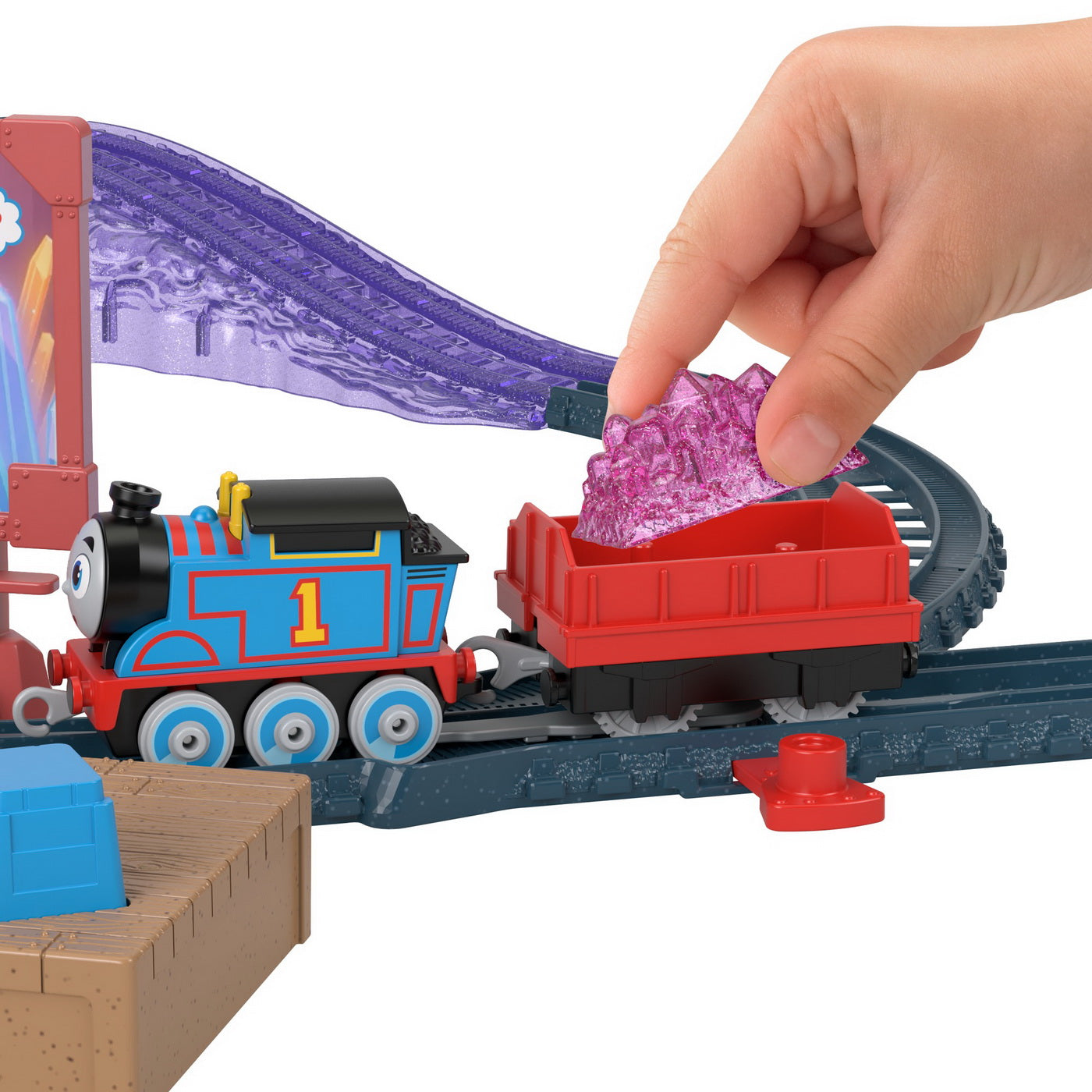 Thomas set de joaca cu locomotiva push along thomas si accesorii