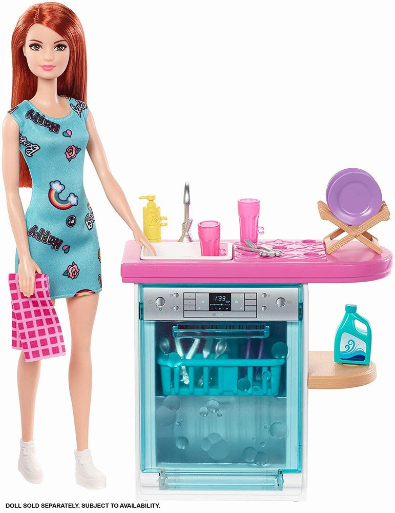 Set mobilier barbie bucatarie cu vesela